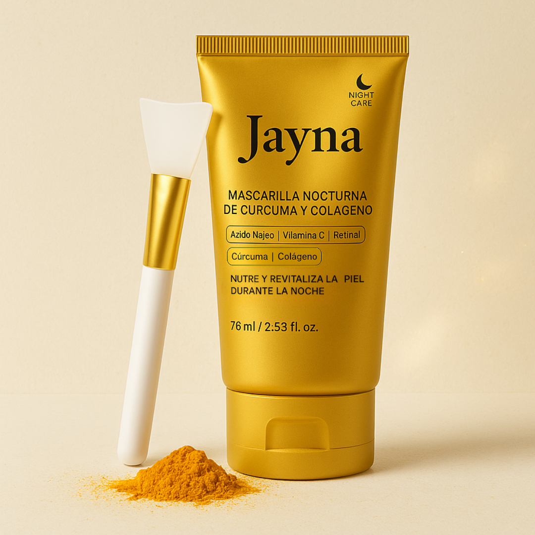 Jayna – Mascarilla Facial Coreana con Cúrcuma y Colágeno, tu secreto para una piel radiante