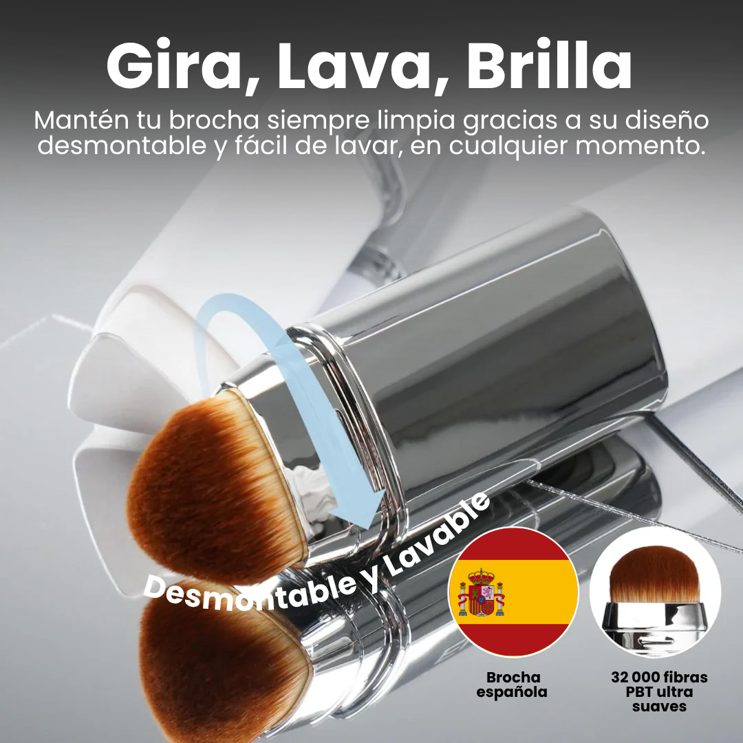 Base de maquillaje 2 en 1 con brocha integrada