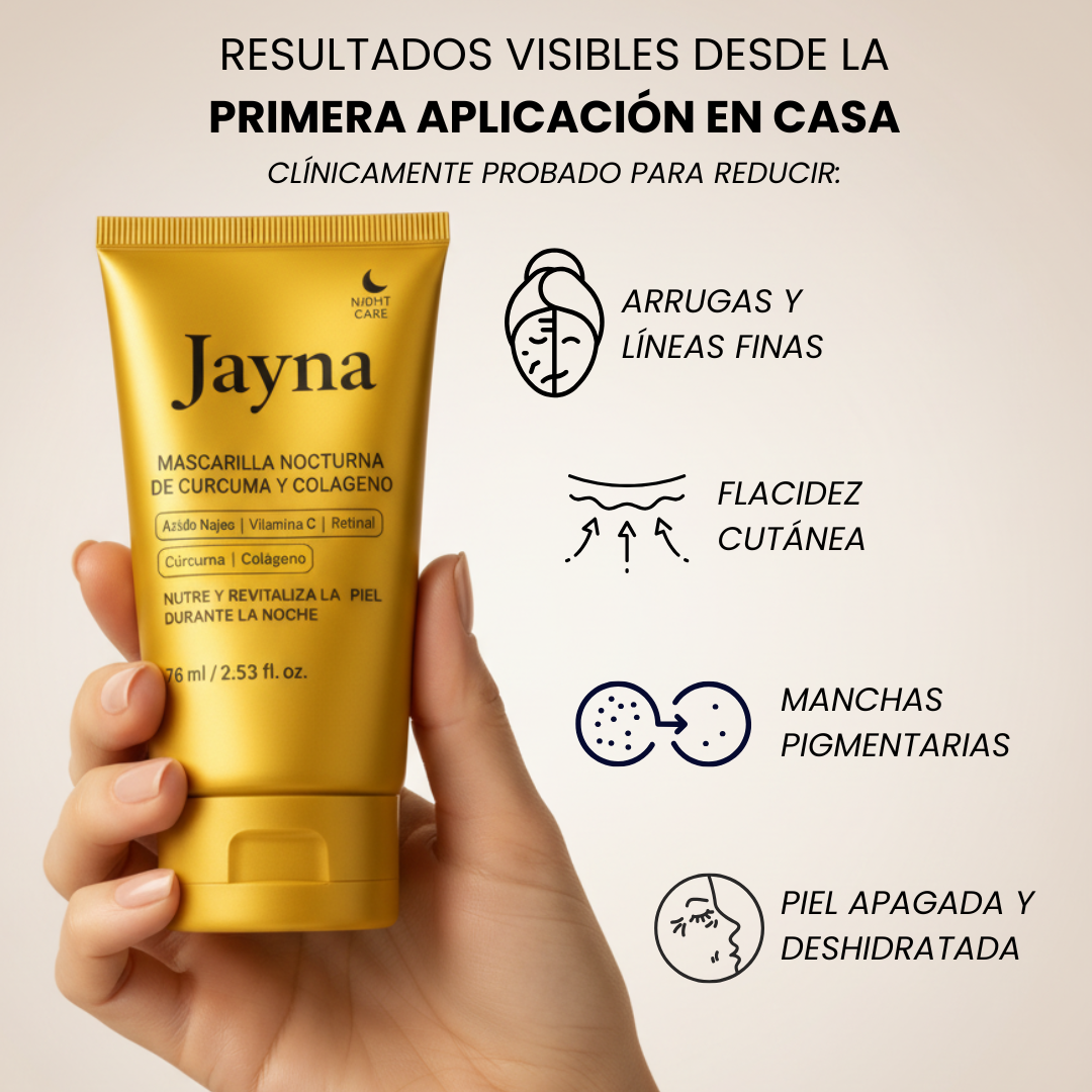 Jayna – Mascarilla Facial Coreana con Cúrcuma y Colágeno, tu secreto para una piel radiante